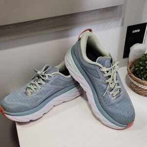 Hoka Women's Sneakers in Light Blue and White